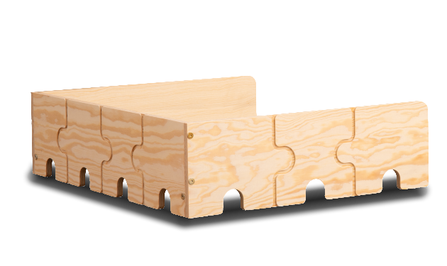 Holzschutzgitter in Puzzle-Form